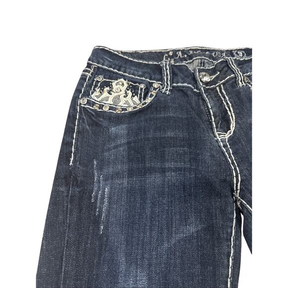 LA Idol USA Jeans Blue Bootcut Embellished Denim Women's Size 9 W: 32 L: 18 - Picture 3 of 16